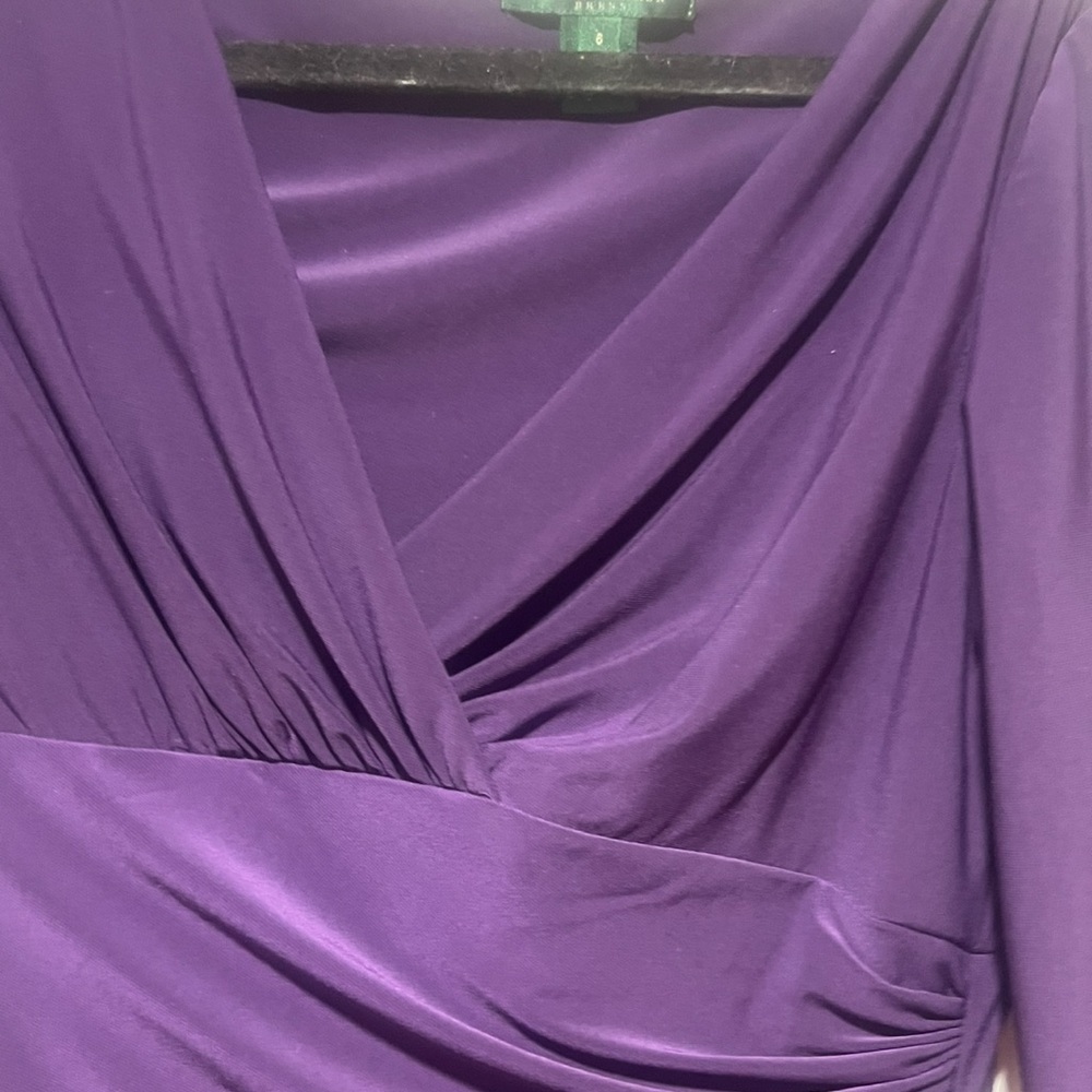 Lauren Ralph Lauren Deep Purple Long Sleeve Dress - Picture 5 of 9
